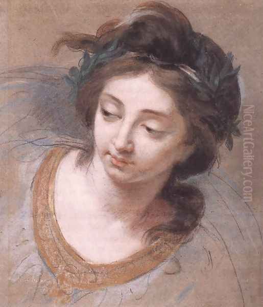 Woman's Head Oil Painting by Elisabeth Vigee-Lebrun