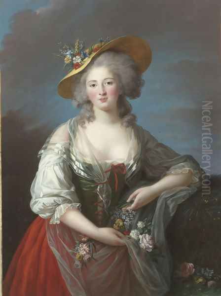 Madame Elisabeth de France Oil Painting by Elisabeth Vigee-Lebrun