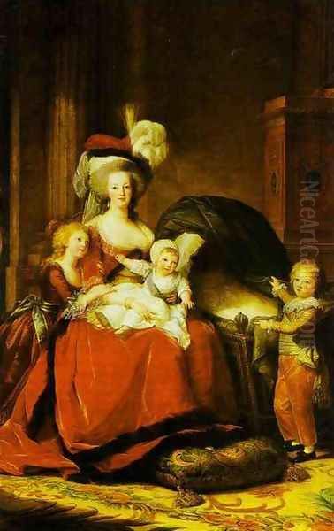 Portrait of Queen Marie Antoinette with Children Oil Painting by Elisabeth Vigee-Lebrun