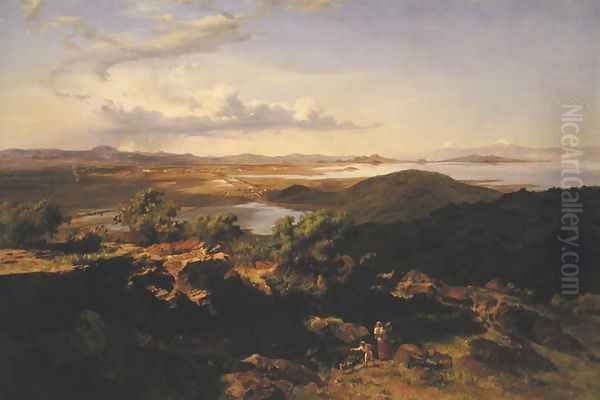 The Valley of Mexico from Sta. Isabel Hill, 1875 Oil Painting by Jose Maria Velasco