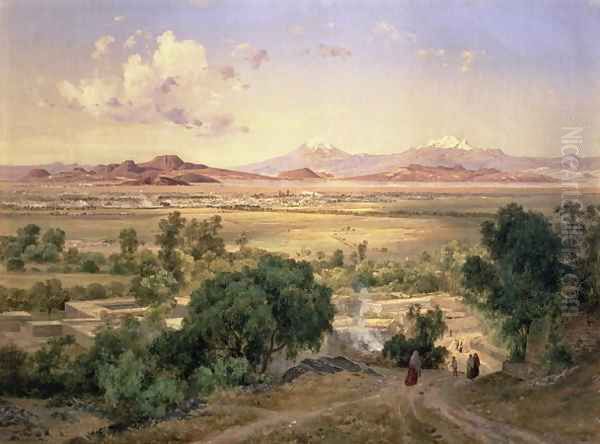 The Valley of Mexico from the Low Ridge of Tacubaya, 1894 Oil Painting by Jose Maria Velasco