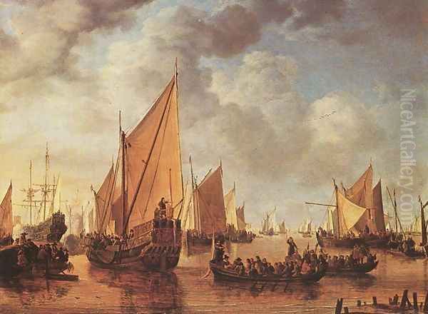 Visit of Frederick Hendriks II to Dordrecht in 1646, 1649 Oil Painting by Simon De Vlieger