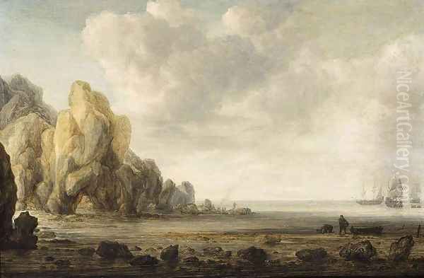 Estuary Scene 1620s Oil Painting by Simon De Vlieger