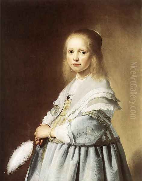 Girl in a Blue Dress 1641 Oil Painting by Johannes Cornelisz. Verspronck