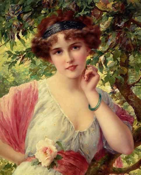 A Summer Rose Oil Painting by Emile Vernon