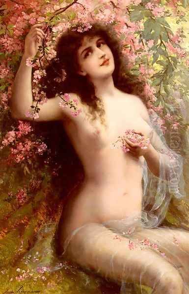 Among The Blossoms Oil Painting by Emile Vernon