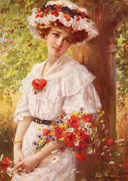 Under the Cherry Tree Oil Painting by Emile Vernon