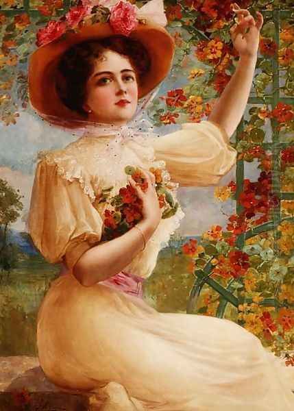 A Summer Beauty, 1909 Oil Painting by Emile Vernon