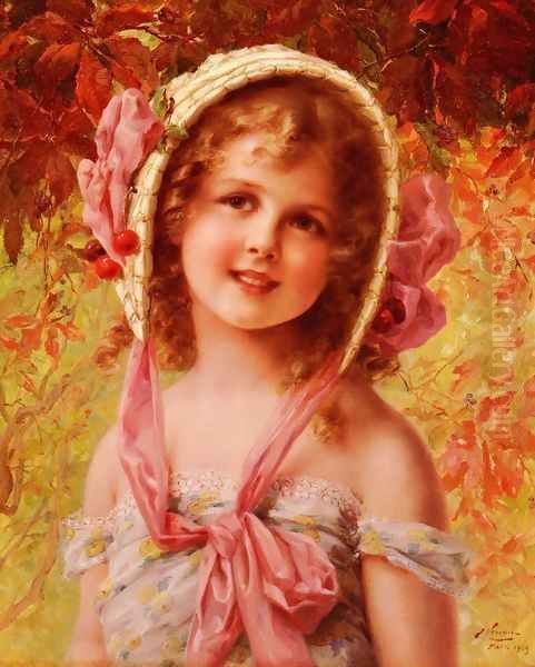 The Cherry Bonnet Oil Painting by Emile Vernon