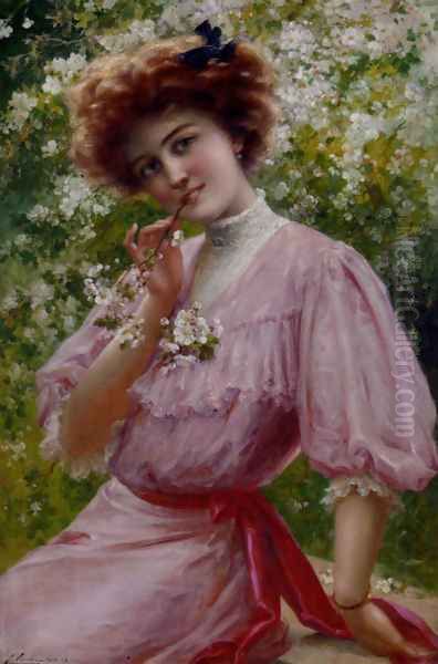 Pretty In Pink Oil Painting by Emile Vernon