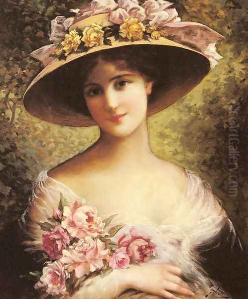 The Fancy Bonnet Oil Painting by Emile Vernon