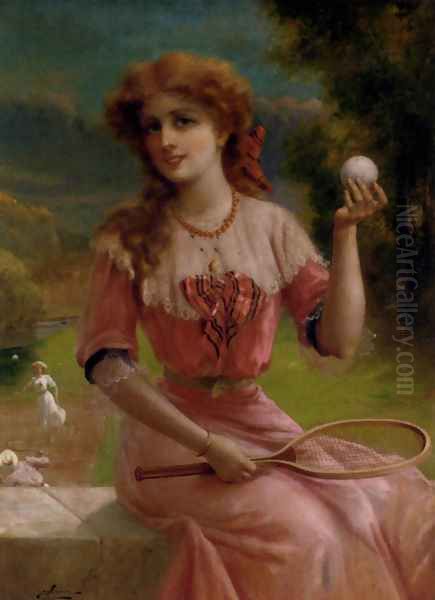 Tennis Anyone? Oil Painting by Emile Vernon