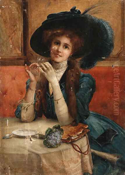 Portrait of a woman Oil Painting by Emile Vernon