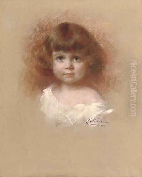 Portrait of innocence Oil Painting by Emile Vernon