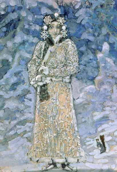 The Snow Maiden, a sketch for the Opera, 1890s Oil Painting by Mikhail Aleksandrovich Vrubel