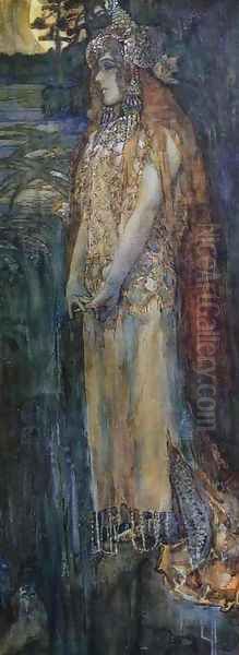 Nadezhda Zabela-Vrubel as Princess Volkhova, 1898 Oil Painting by Mikhail Aleksandrovich Vrubel