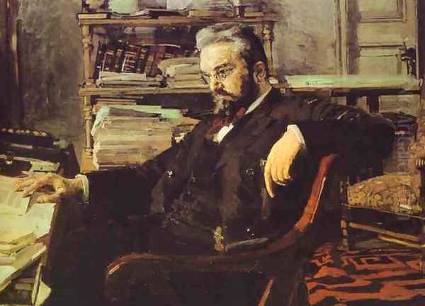 Portrait of a Businessman K. Artsybushev. 1895-1896 Oil Painting by Mikhail Aleksandrovich Vrubel