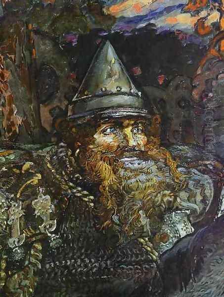 The Bogatyr (Hero) (detail), 1898 Oil Painting by Mikhail Aleksandrovich Vrubel