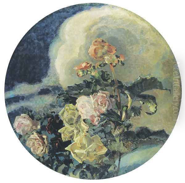 Yellow Roses, 1894 Oil Painting by Mikhail Aleksandrovich Vrubel