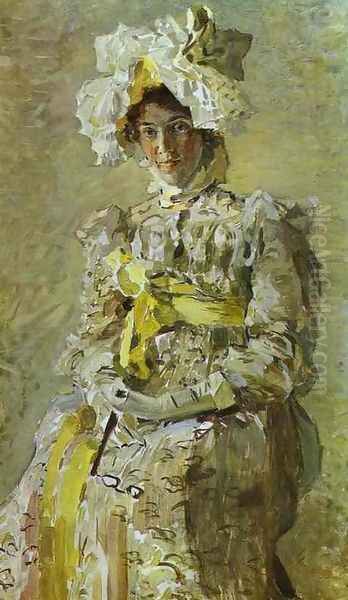 Nadezhda Zabela-Vrubel? The Artist's Wife (1898) Oil Painting by Mikhail Aleksandrovich Vrubel