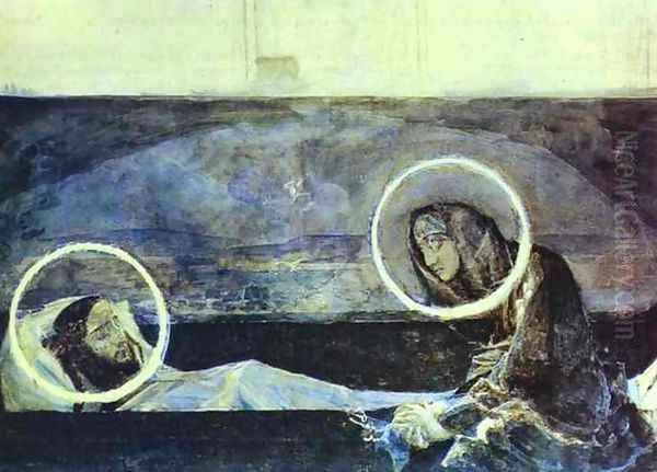 Pieta, 1887 2 Oil Painting by Mikhail Aleksandrovich Vrubel