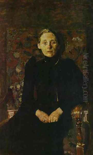 Portrait of Artsybusheva, wife of the Businessman Artsybushev. 1897 Oil Painting by Mikhail Aleksandrovich Vrubel