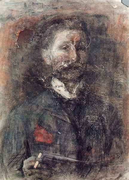 Self Portrait Oil Painting by Mikhail Aleksandrovich Vrubel