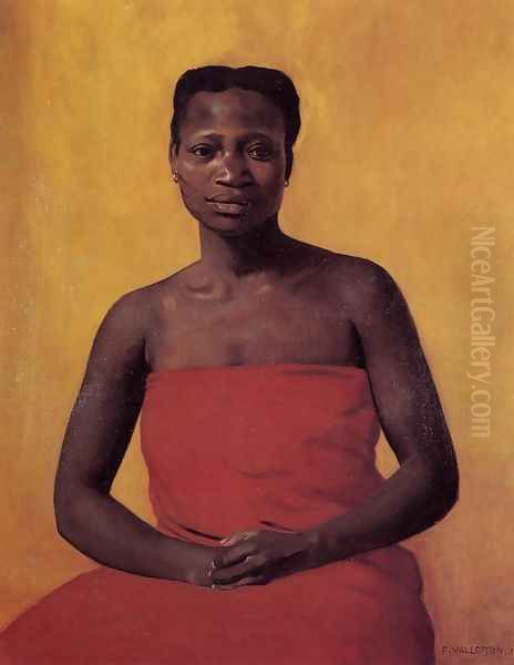 Seated Black Woman, Front View Oil Painting by Felix Edouard Vallotton