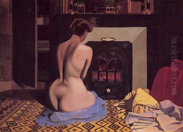 Nude at the Stove Oil Painting by Felix Edouard Vallotton