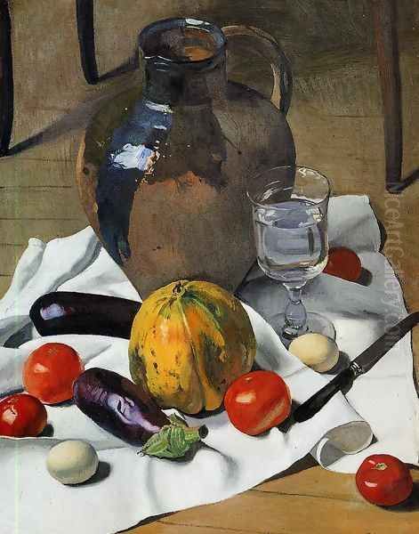 Still Life with Large Earthenware Jug Oil Painting by Felix Edouard Vallotton