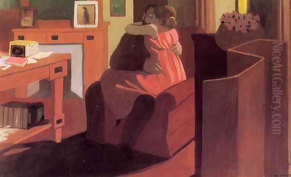 Intimacy Oil Painting by Felix Edouard Vallotton