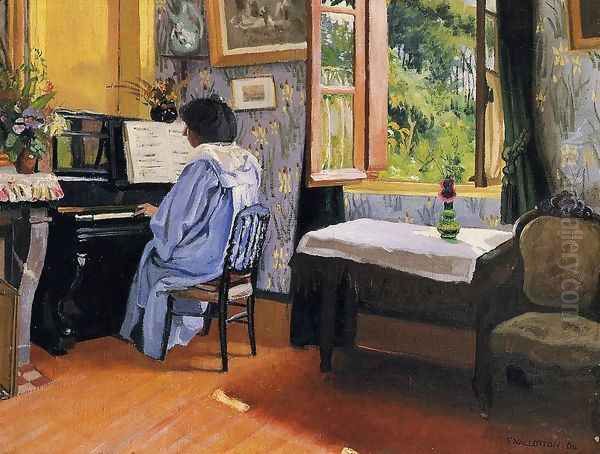 Lady at the Piano Oil Painting by Felix Edouard Vallotton