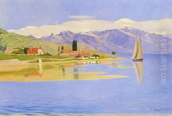 The Port of Pully Oil Painting by Felix Edouard Vallotton