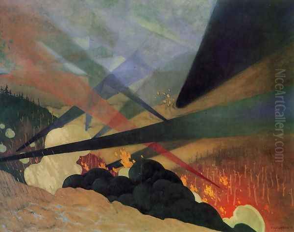 Verdun Oil Painting by Felix Edouard Vallotton