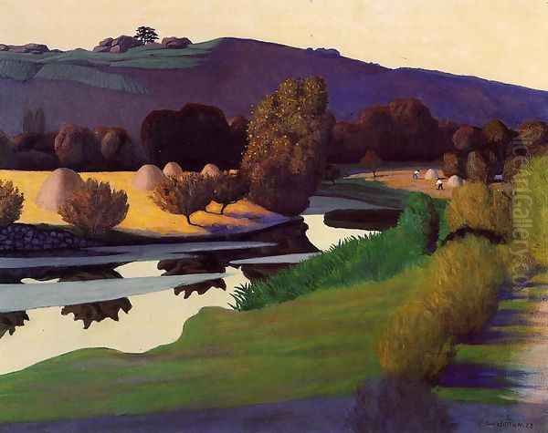 Evening on the Loire Oil Painting by Felix Edouard Vallotton