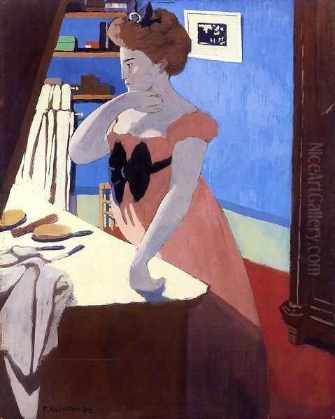 Misia Fixing Her Hair Oil Painting by Felix Edouard Vallotton