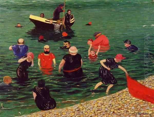 Bathing Oil Painting by Felix Edouard Vallotton