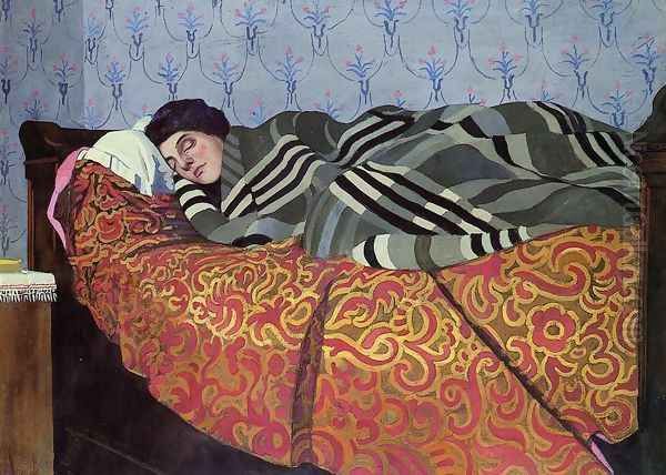 Sleeping Woman Oil Painting by Felix Edouard Vallotton