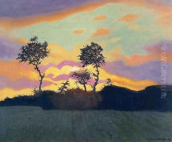 Landscape at Sunset Oil Painting by Felix Edouard Vallotton