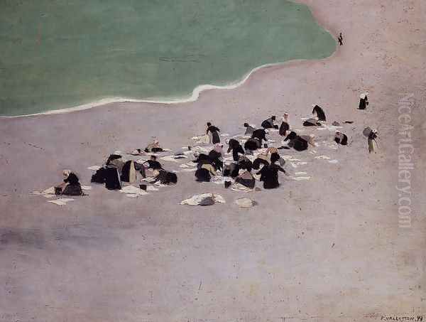 Washerwomen at Etretat by Felix Edouard Vallotton