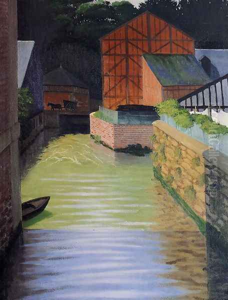 Part of the Town of Pont-Audemer Oil Painting by Felix Edouard Vallotton