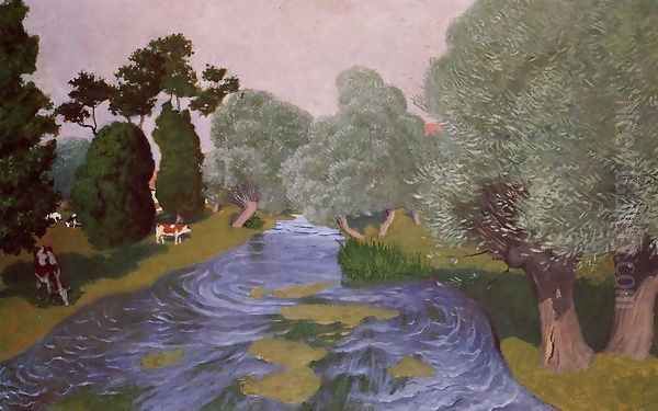 Landscape at Arques-la-Bataille Oil Painting by Felix Edouard Vallotton