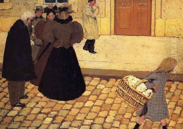 Street Scene Oil Painting by Felix Edouard Vallotton