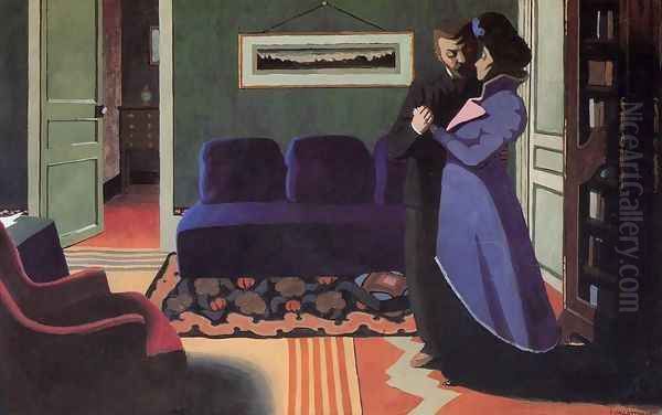 The Visit Oil Painting by Felix Edouard Vallotton