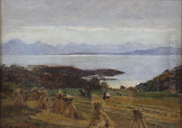 Harvest-time Skye Oil Painting by Robert Weir Allan