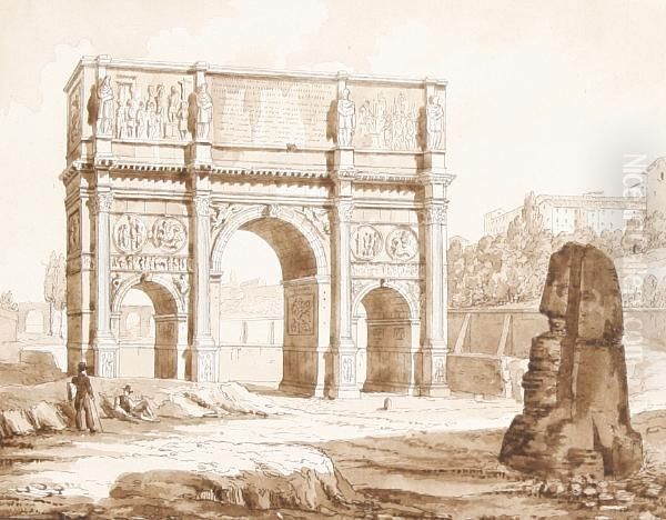 The Arch Of Constantine Oil Painting by Thomas Allom