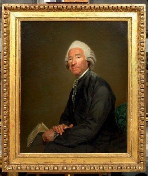 Portrait De Gentilhomme Tenant Un Livre Oil Painting by Etienne Aubry