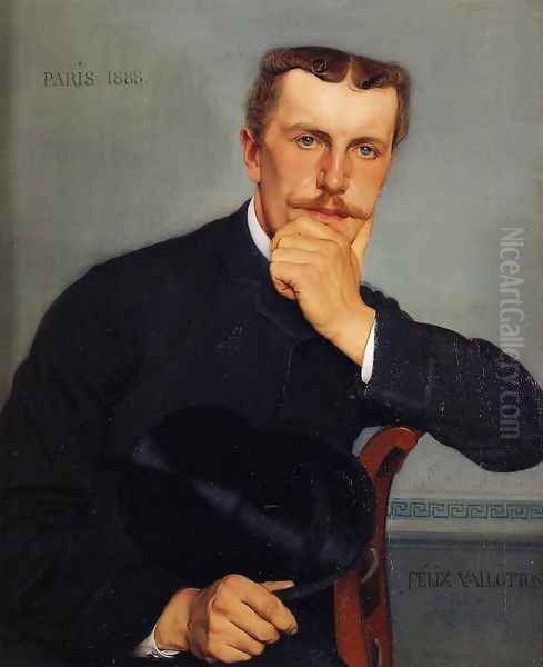 Portrait of the Artist's Brother with Hat Oil Painting by Felix Edouard Vallotton