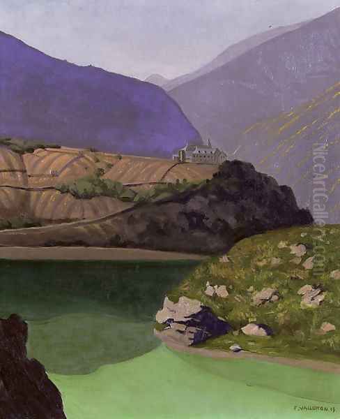 Lac de Geronde à Sierre, 1919 Oil Painting by Felix Edouard Vallotton