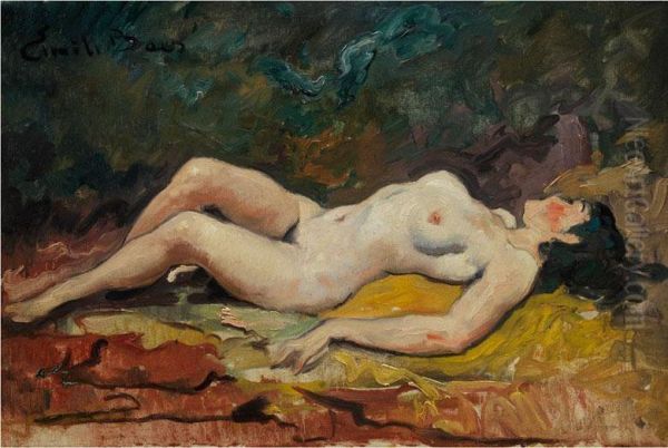 Liegender Frauenakt Oil Painting by Emile Baes